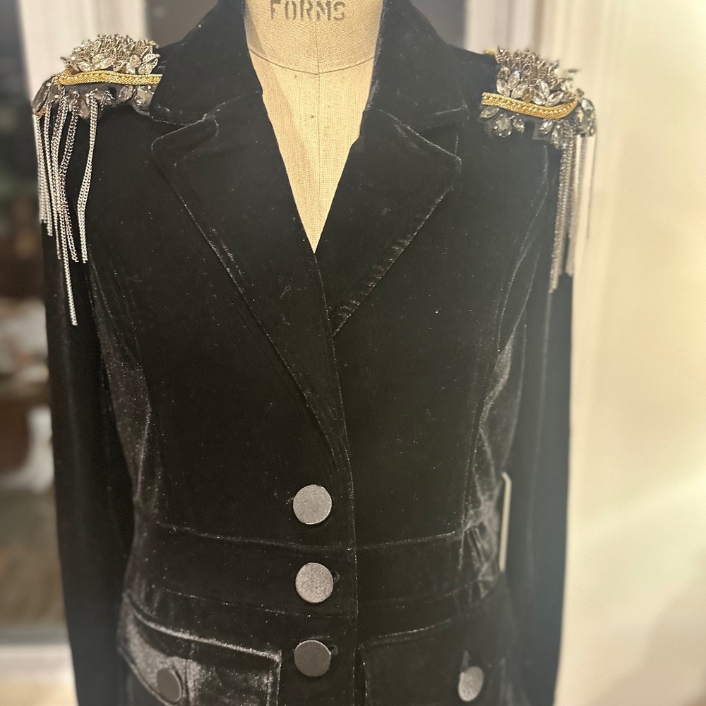 JOIE Black Velvet Statement Blazer
